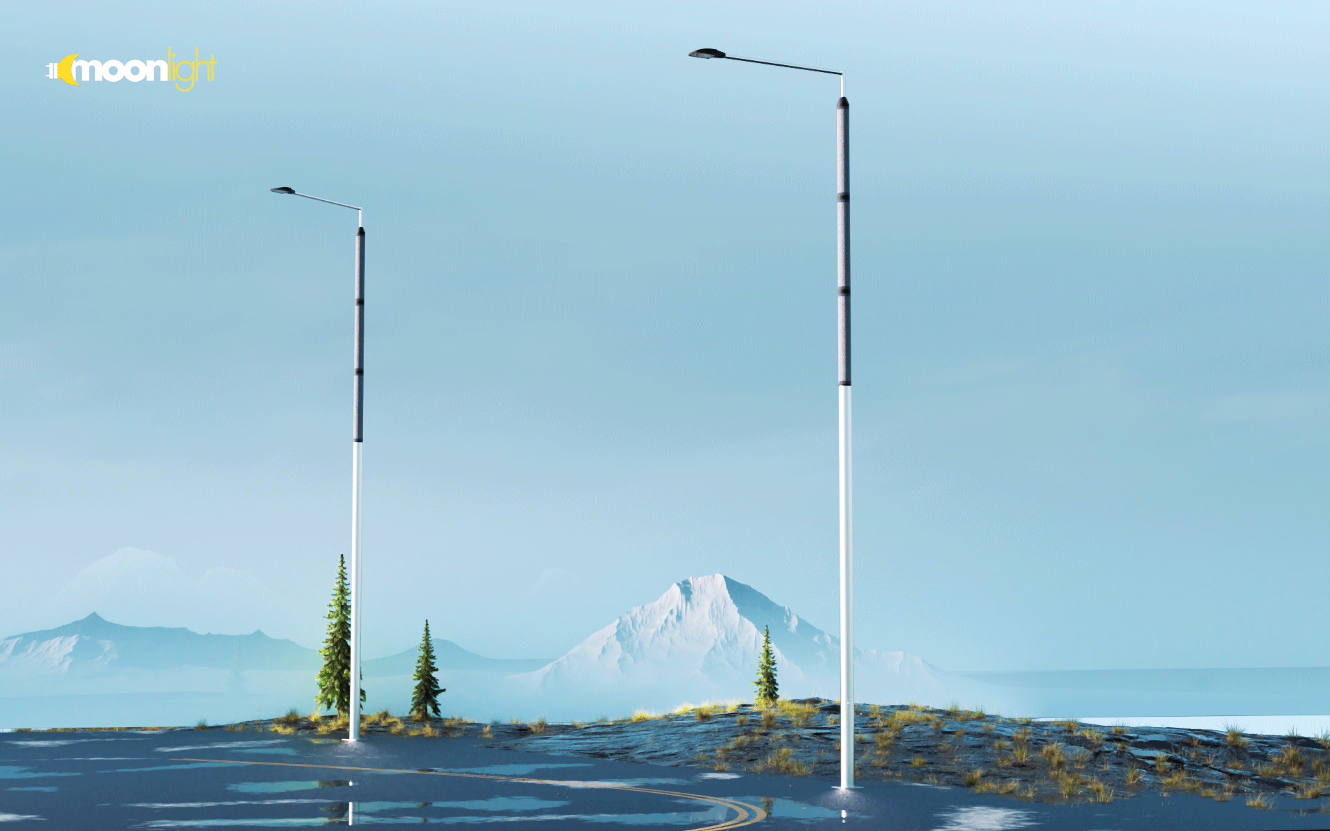 10M Vertical solar wrapped light pole